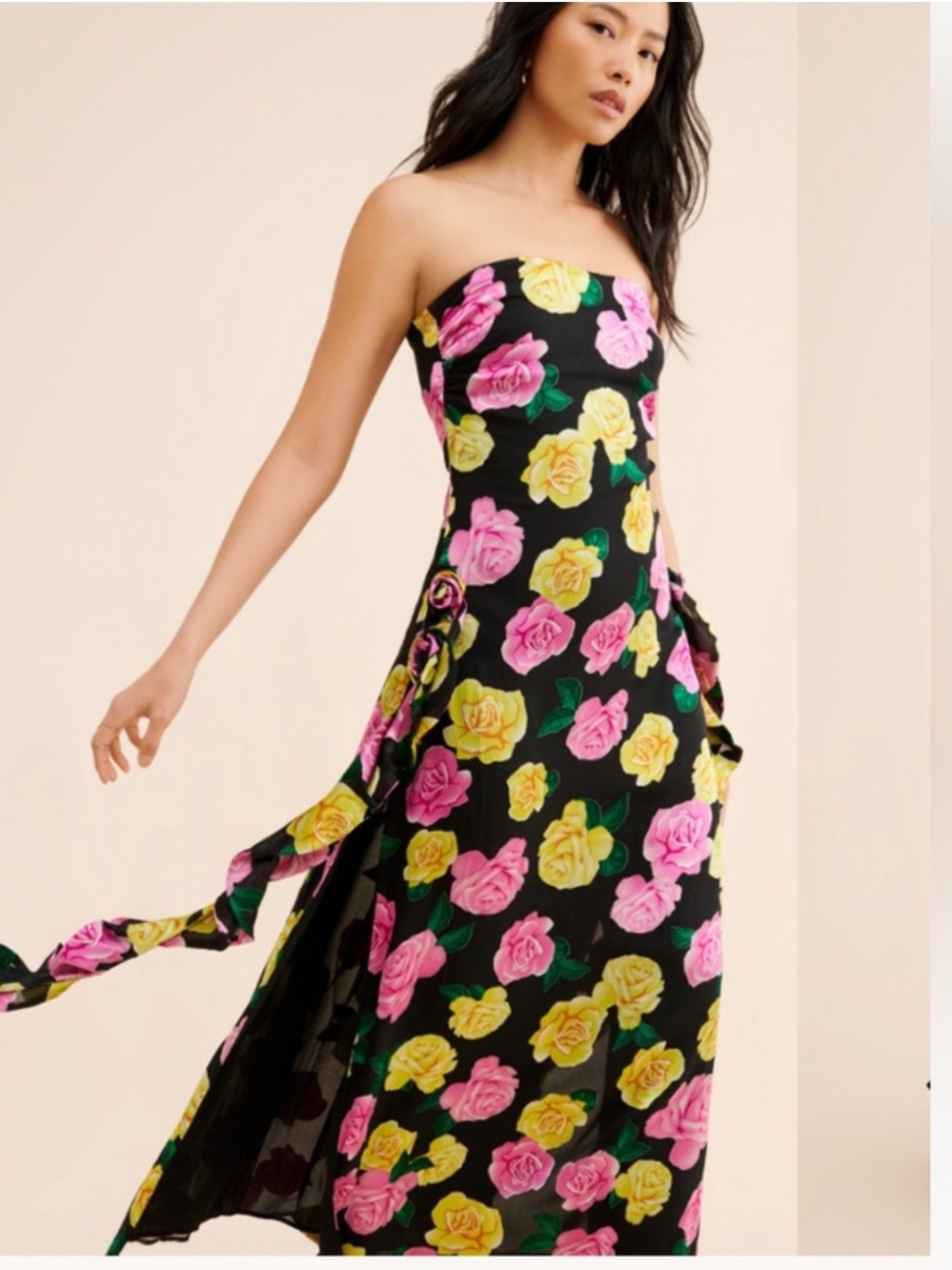 For Love & Lemons Madison Strapless Floral Maxi Dress S $330 NEW - Picture 1 of 6